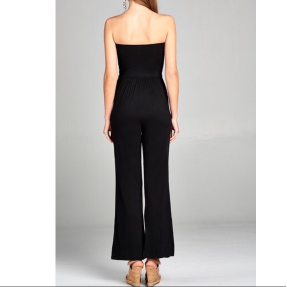 TUBE TOP JUMPSUIT IN BLACK - Picture 4 of 6